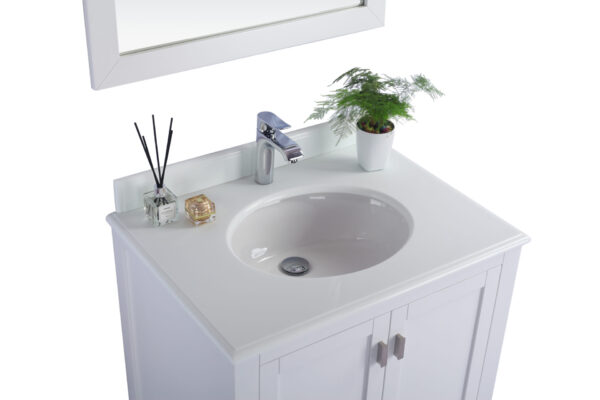 Laviva Wilson 30" White Bathroom Vanity with Pure White Phoenix Stone Countertop