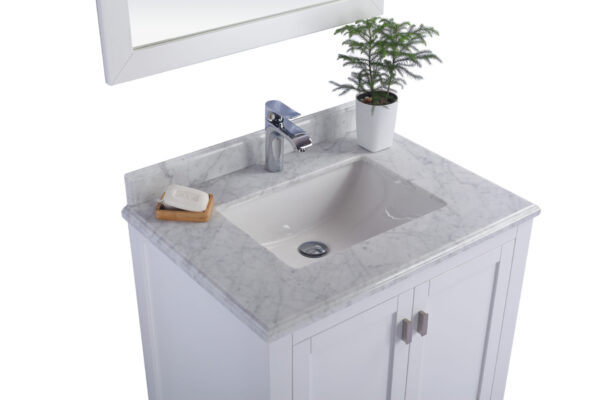 Laviva Wilson 30" White Bathroom Vanity with White Carrara Marble Countertop