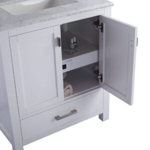 Laviva Wilson 30" White Bathroom Vanity with White Carrara Marble Countertop