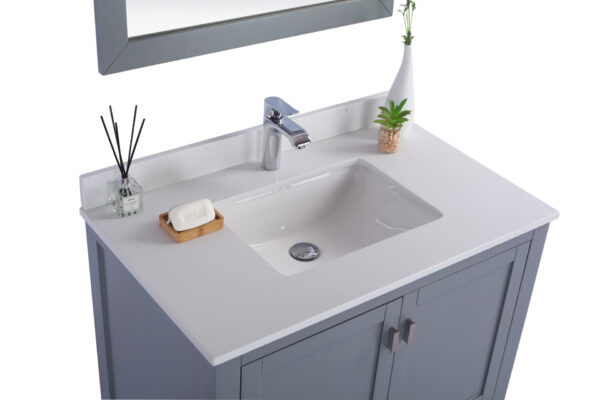 Laviva Wilson 36" Grey Bathroom Vanity with White Quartz Countertop