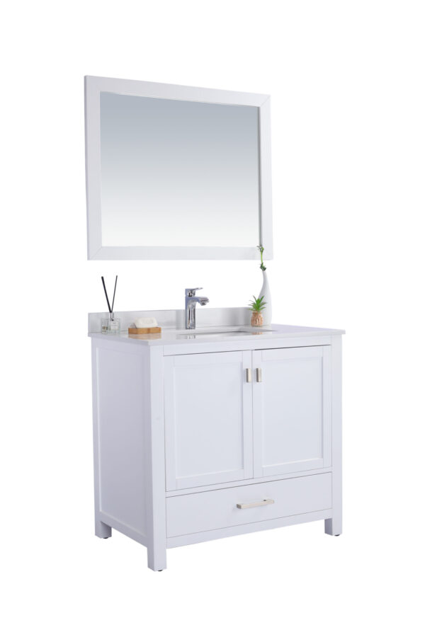 Laviva Wilson 36" White Bathroom Vanity with White Quartz Countertop