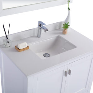 Laviva Wilson 36" White Bathroom Vanity with White Quartz Countertop