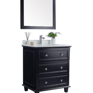 Laviva Luna 30" Espresso Bathroom Vanity with Pure White Phoenix Stone Countertop