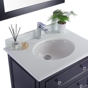 Laviva Luna 30" Espresso Bathroom Vanity with Pure White Phoenix Stone Countertop