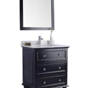 Laviva Luna 30" Espresso Bathroom Vanity with White Quartz  Countertop