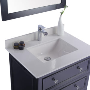 Laviva Luna 30" Espresso Bathroom Vanity with White Quartz  Countertop