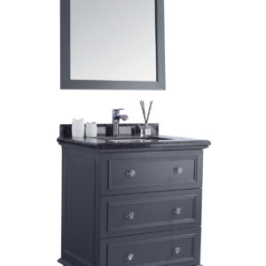 Laviva Luna 30" Maple Grey Bathroom Vanity with Black Wood Marble Countertop