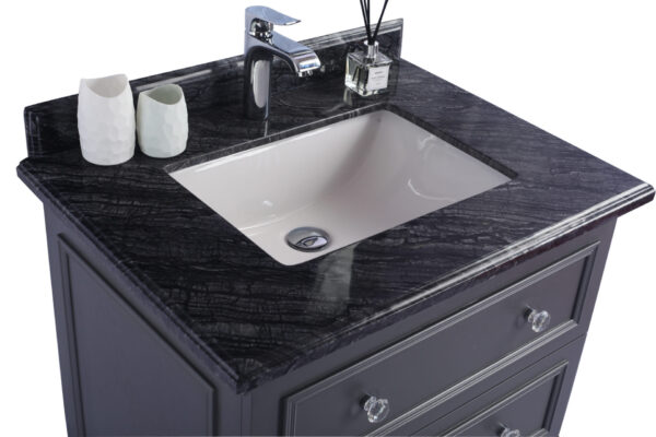 Laviva Luna 30" Maple Grey Bathroom Vanity with Black Wood Marble Countertop