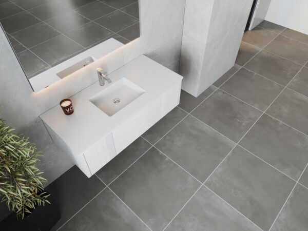 Laviva Legno 48" Alabaster White Bathroom Vanity with Matte White VIVA Stone Solid Surface Countertop