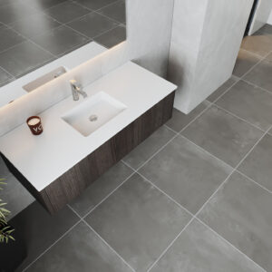 Laviva Legno 54" Carbon Oak Bathroom Vanity with Matte White VIVA Stone Solid Surface Countertop