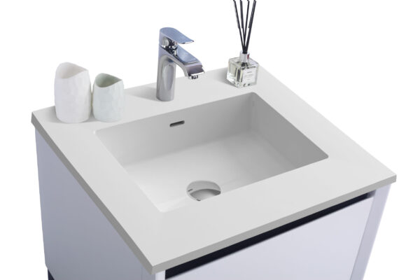 Laviva Alto 24" White Bathroom Vanity with Matte White VIVA Stone Solid Surface Countertop