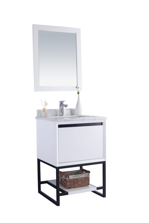 Laviva Alto 24" White Bathroom Vanity with White Carrara Marble Countertop