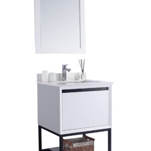 Laviva Alto 24" White Bathroom Vanity with White Quartz Countertop