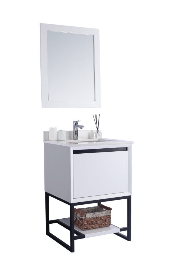 Laviva Alto 24" White Bathroom Vanity with White Quartz Countertop