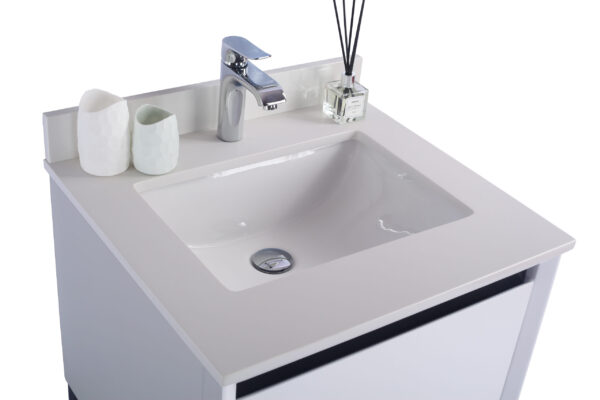 Laviva Alto 24" White Bathroom Vanity with White Quartz Countertop