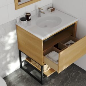 Laviva Alto 30" California White Oak Bathroom Vanity with Pure White Phoenix Stone Countertop