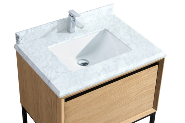 Laviva Alto 30" California White Oak Bathroom Vanity with White Carrara Marble Countertop