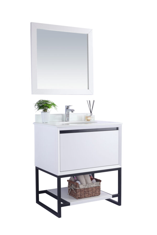 Laviva Alto 30" White Bathroom Vanity with Pure White Phoenix Stone Countertop