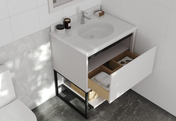 Laviva Alto 30" White Bathroom Vanity with Pure White Phoenix Stone Countertop