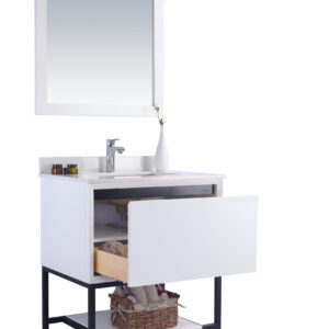 Laviva Alto 30" White Bathroom Vanity with White Quartz Countertop