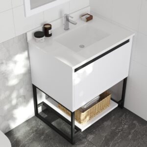 Laviva Alto 30" White Bathroom Vanity with White Quartz Countertop