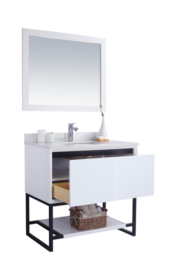 Laviva Alto 36" White Bathroom Vanity with White Quartz Countertop