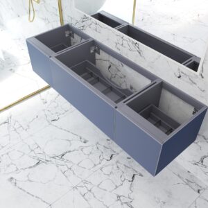 Laviva Vitri 72" Nautical Blue Single Sink Wall Hung Bathroom Vanity Cabinet