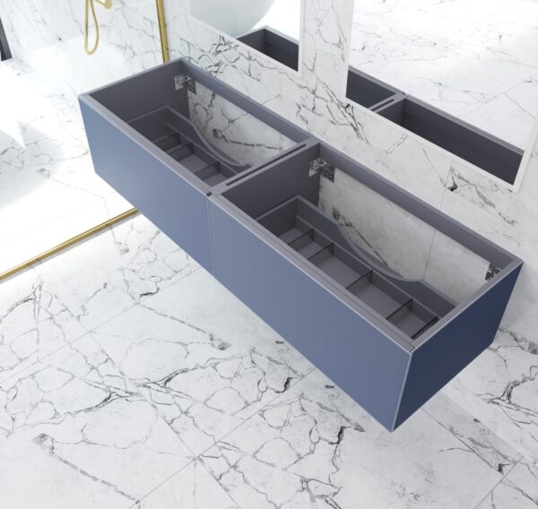 Laviva Vitri 72" Nautical Blue Double Sink Wall Hung Bathroom Vanity Cabinet