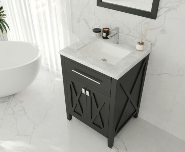 Laviva Wimbledon 24" Espresso Bathroom Vanity with White Carrara Marble Countertop