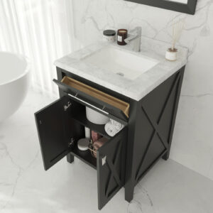 Laviva Wimbledon 24" Espresso Bathroom Vanity with White Carrara Marble Countertop