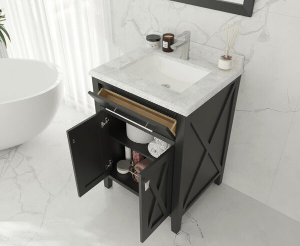 Laviva Wimbledon 24" Espresso Bathroom Vanity with White Carrara Marble Countertop