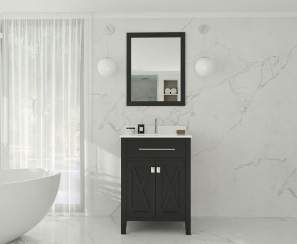 Laviva Wimbledon 24" Espresso Bathroom Vanity with White Quartz Countertop