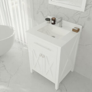 Laviva Wimbledon 24" White Bathroom Vanity with White Quartz Countertop