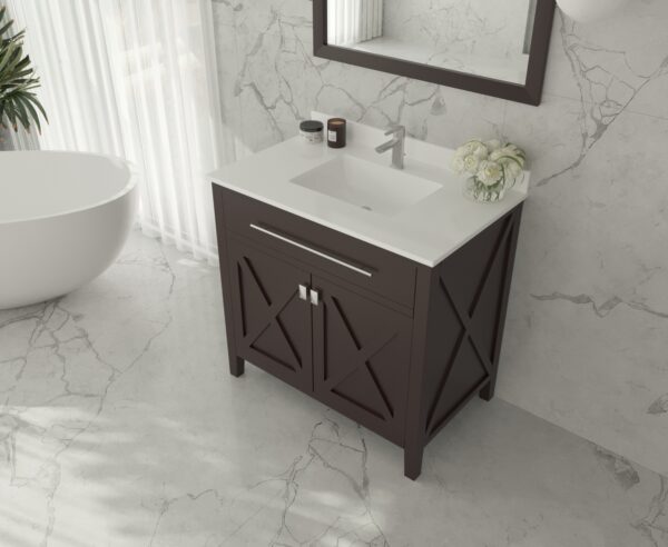 Laviva Wimbledon 36" Brown Bathroom Vanity with White Quartz Countertop