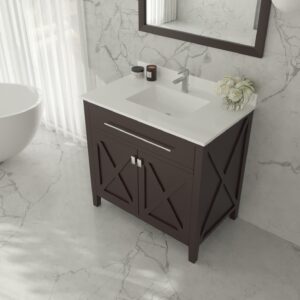 Laviva Wimbledon 36" Brown Bathroom Vanity Cabinet