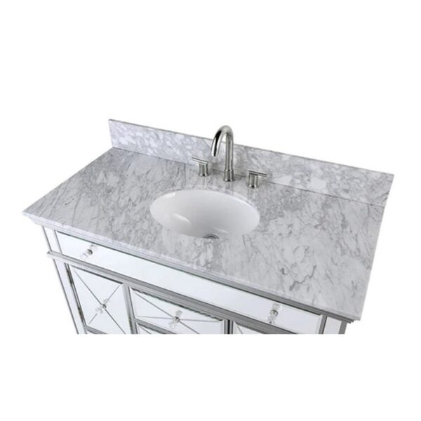 Chans Furniture BC-13Q332 Adelia 40 Inch Silver Mirrored Bathroom Sink Vanity