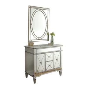 Chans Furniture BC-13Q332 Adelia 40 Inch Silver Mirrored Bathroom Sink Vanity