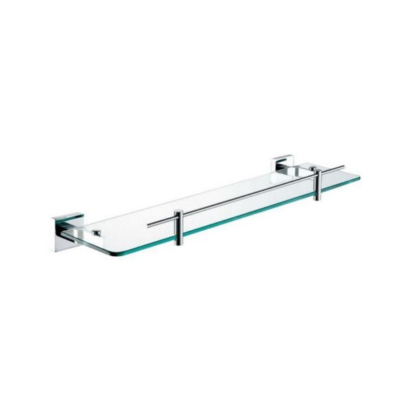 KubeBath 93507 Aqua Squadra Glass Shelf in Triple Chrome