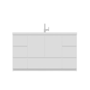 Alya Bath AB-MOA60S Paterno 59 1/8 Inch Single Modern Freestanding Bathroom Vanity