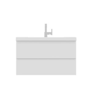 Alya Bath AB-MOF36 Paterno 35 3/8 Inch Modern Wall Mounted Bathroom Vanity