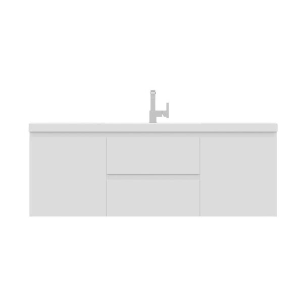 Alya Bath AB-MOF60S Paterno 59 1/8 Inch Single Modern Wall Mounted Bathroom Vanity