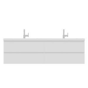 Alya Bath AB-MOF72D Paterno 70 7/8 Inch Modern Wall Mounted Bathroom Vanity