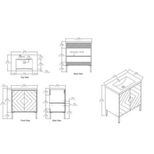 Chans Furniture AC-6624 Eileen 23 3/4 Inch Acrylic Bathroom Sink Vanity