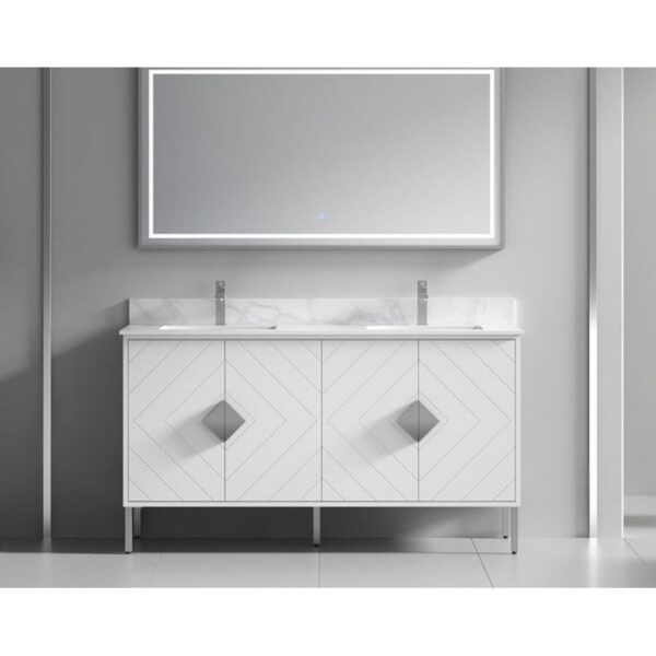 Chans Furniture AC-6660 Eileen 60 Inch Acrylic Bathroom Double Sink Vanity