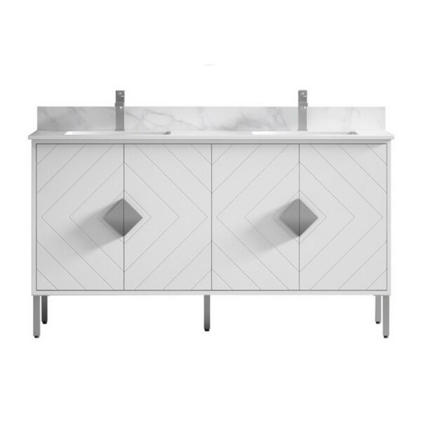 Chans Furniture AC-6660 Eileen 60 Inch Acrylic Bathroom Double Sink Vanity