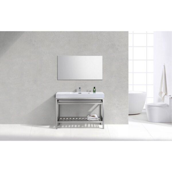 KubeBath AC48 Cisco 48 Inch Stainless Steel Console with Acrylic Sink in Chrome