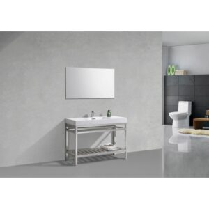 KubeBath AC48 Cisco 48 Inch Stainless Steel Console with Acrylic Sink in Chrome