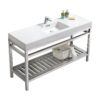 KubeBath AC60S Cisco 60 Inch Single Sink Stainless Steel Console with Acrylic Sink in Chrome