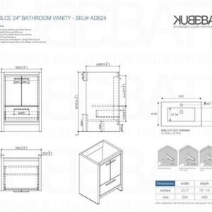 Kubebath KB ACBS6 Aqua Piazza 6 Inch Ceiling Bar