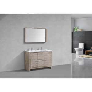 Kubebath AD648D Dolce 48 Inch Freestanding Double Sink Bath Vanity with White Quartz Counter-Top